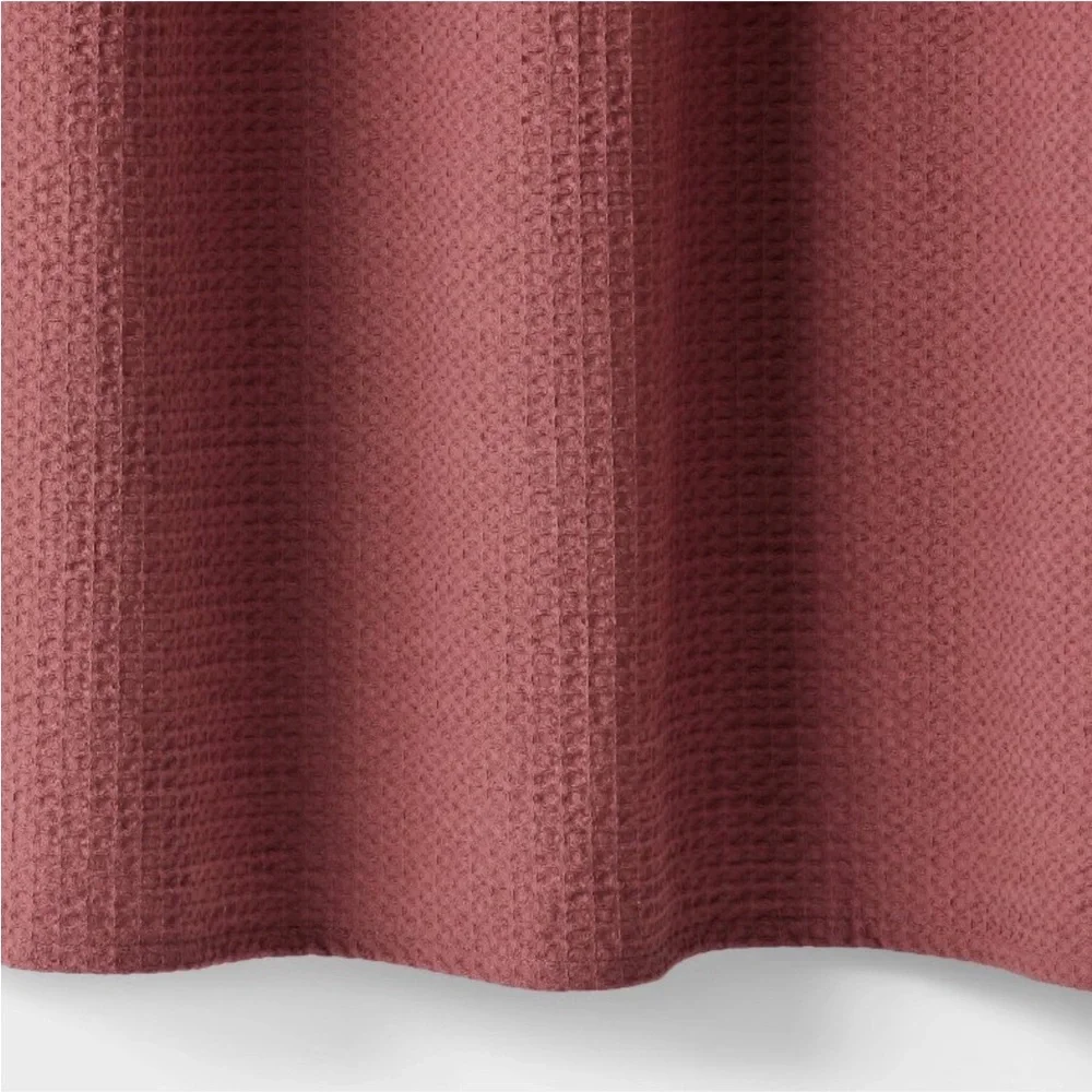 THRESHOLD NWT oversized relaxed waffle weave shower curtain -dark mauve